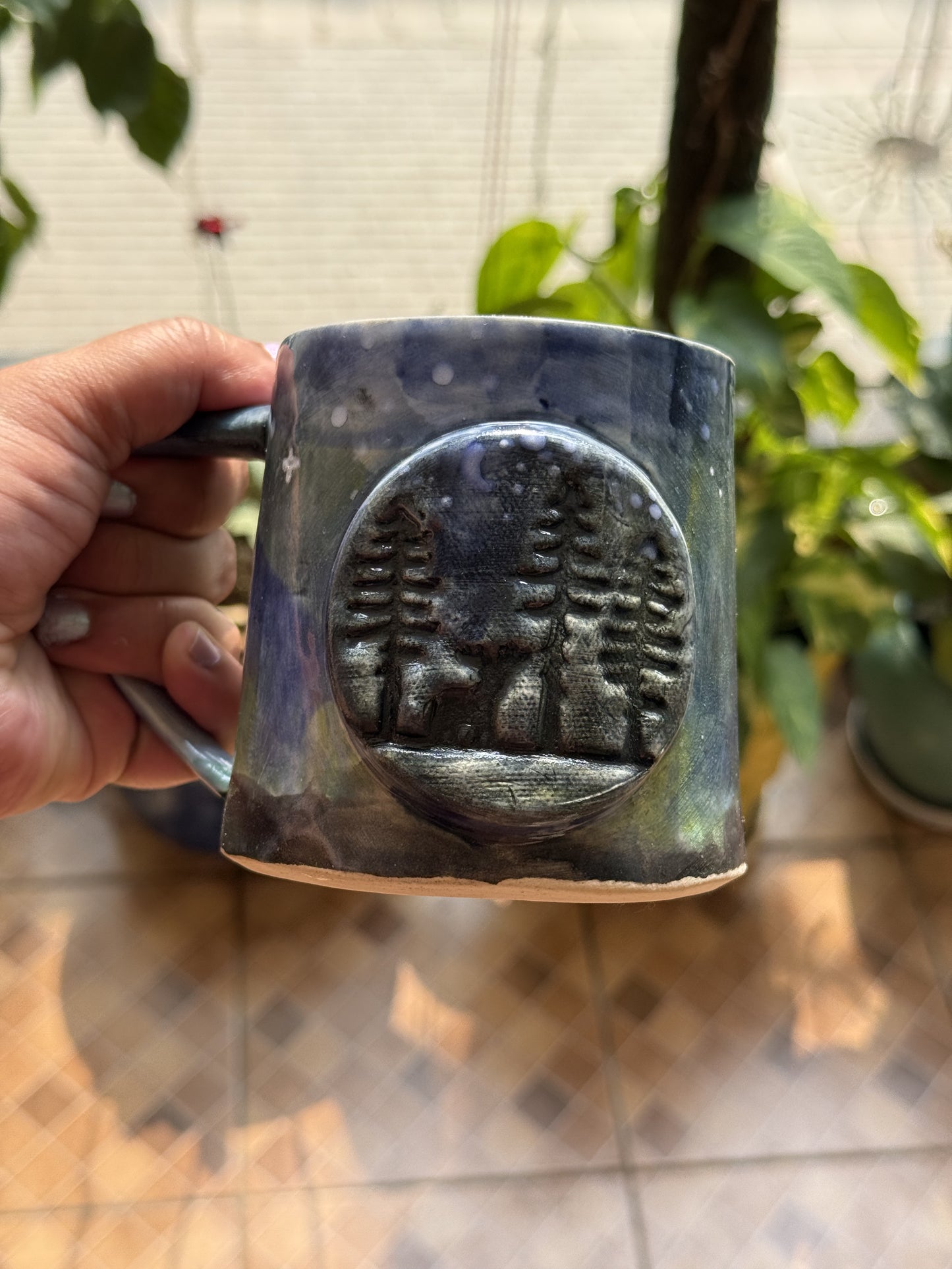 Handcrafted stoneware tea cup with a unique speckled design – SreeStudio