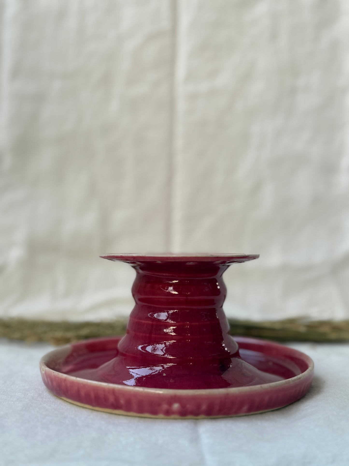 Red-Pink Glazed Ceramic Trinket Dish – Beauty Meets Function