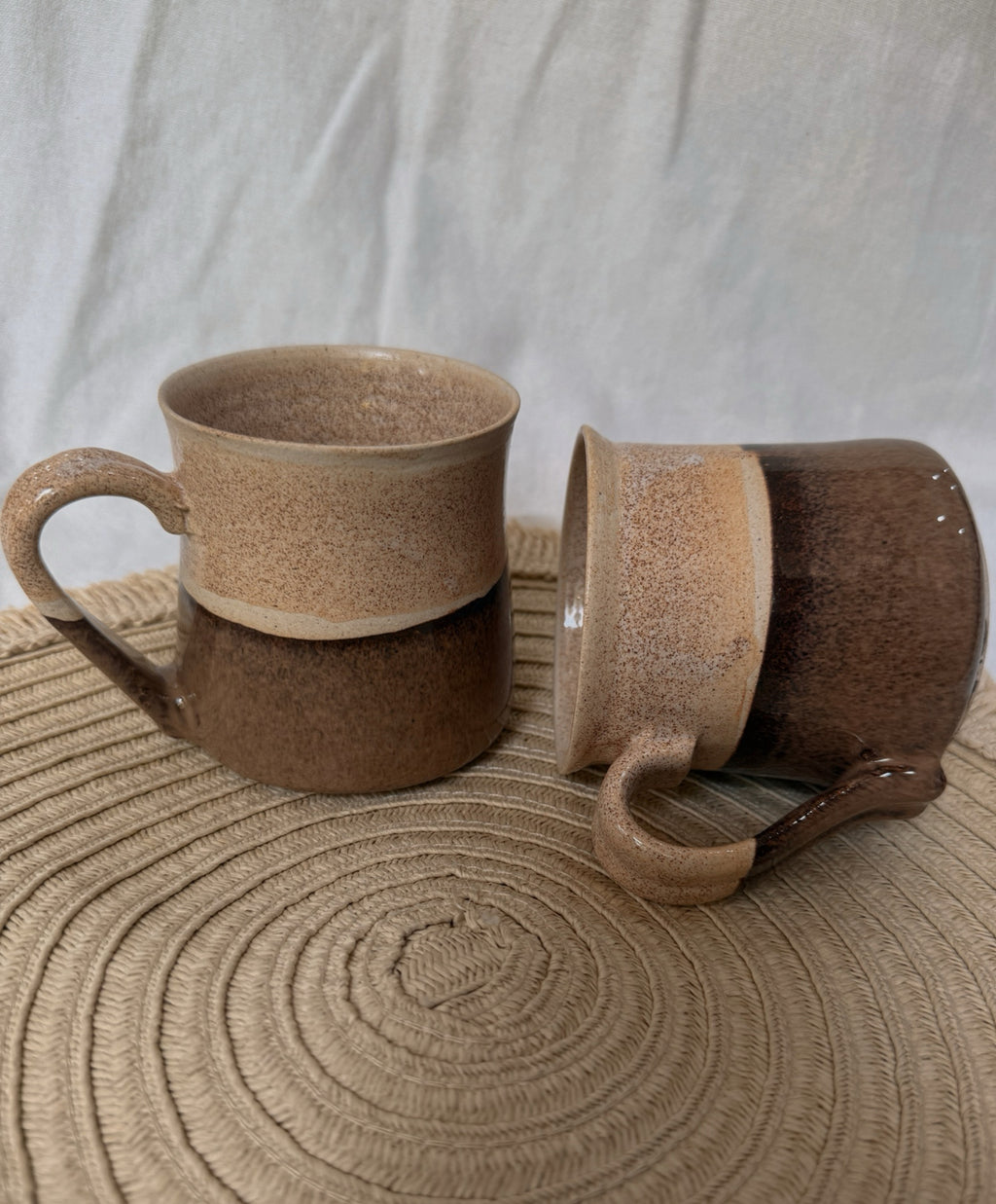 Half n Half Coffee brown mugs