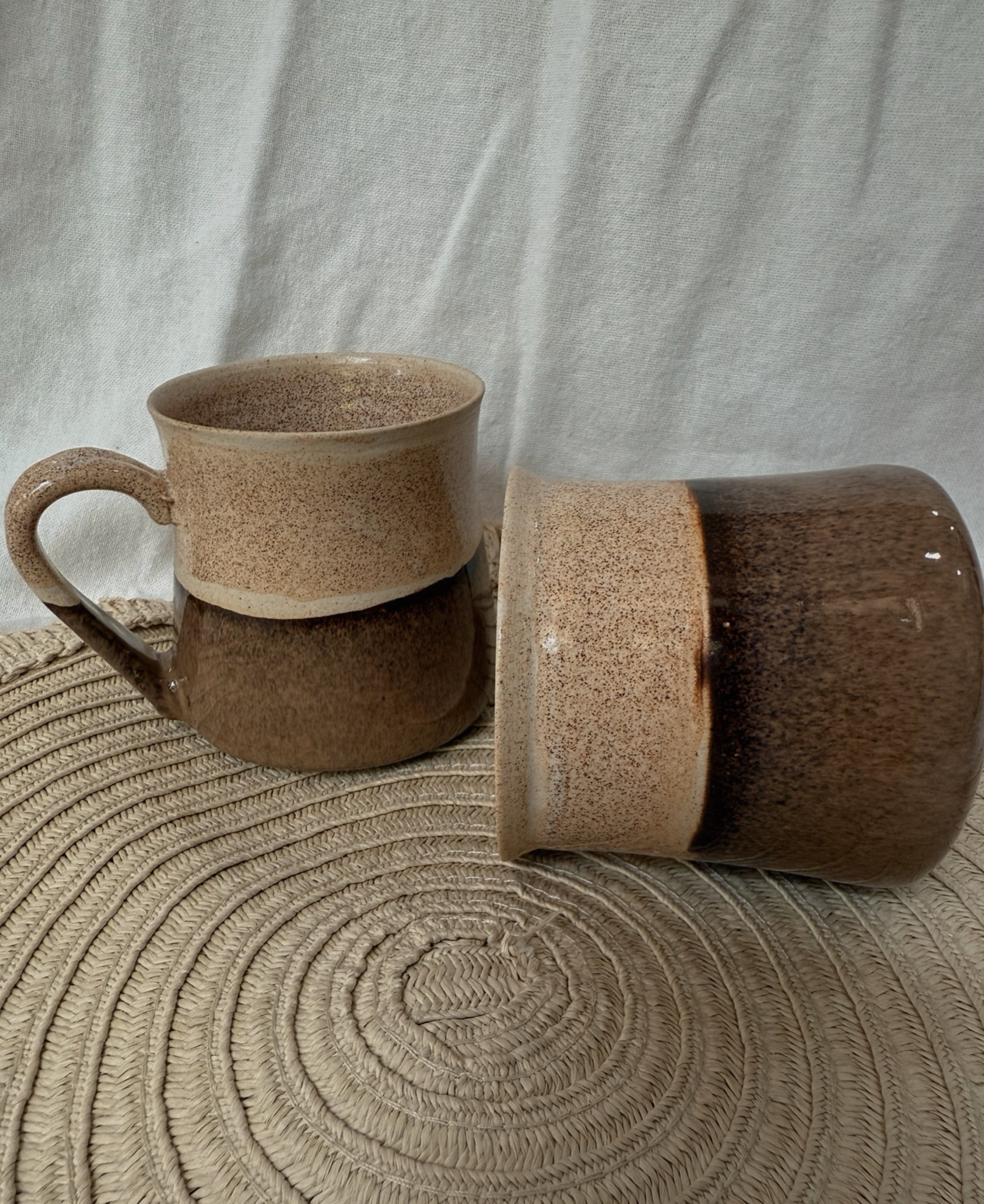 Half n Half Coffee brown mugs