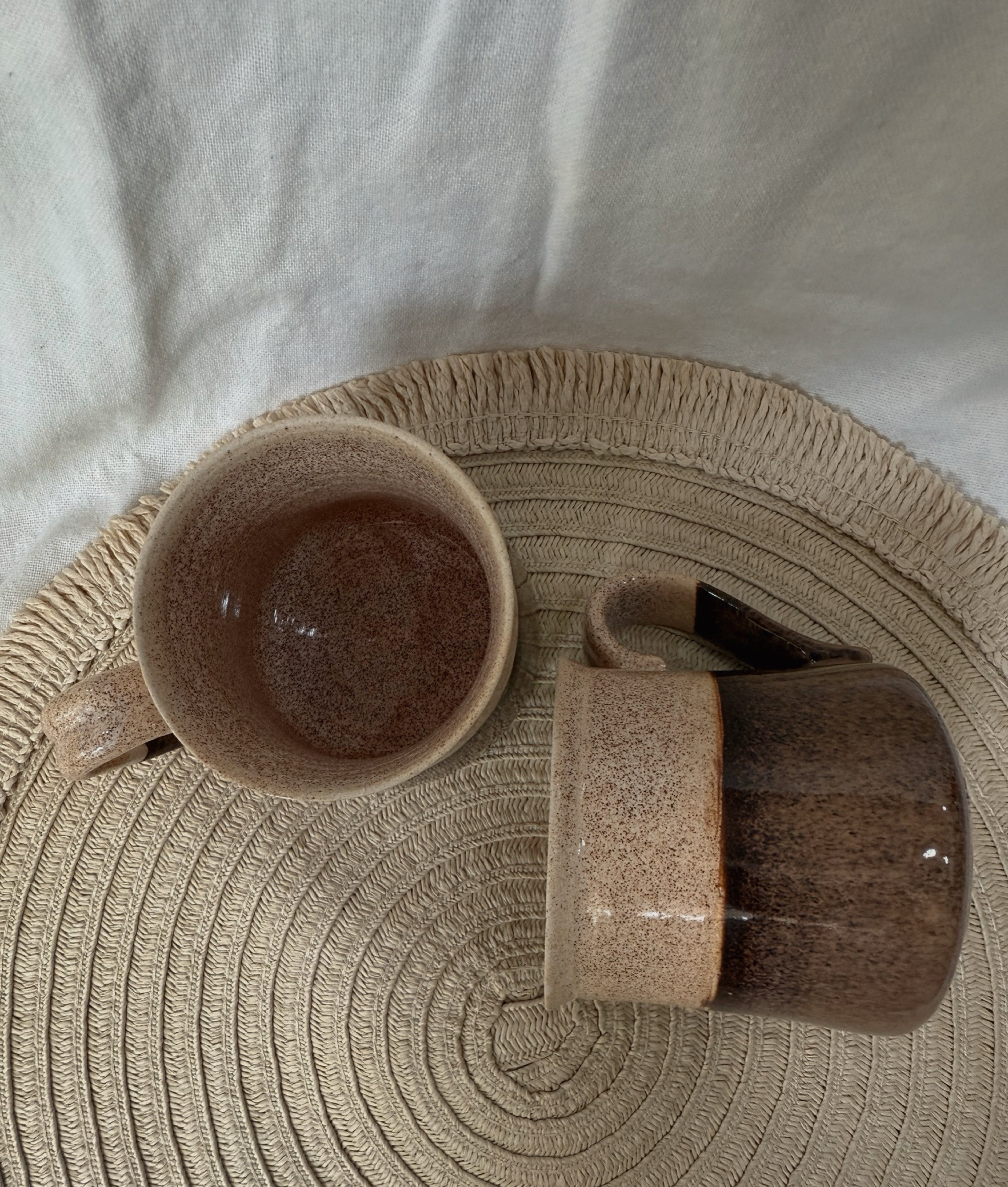 Half n Half Coffee brown mugs