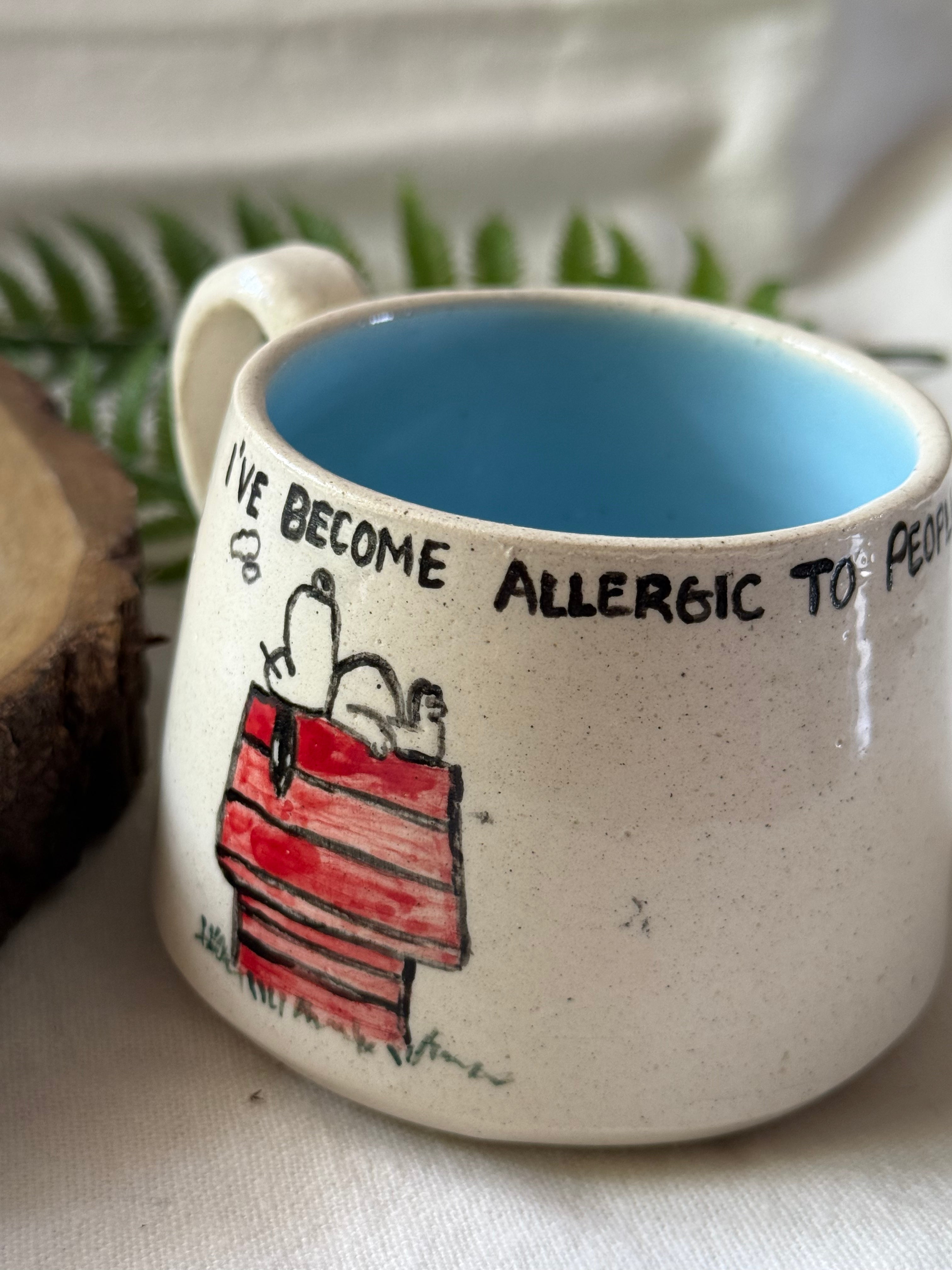 Snoopy Allergic to people Mug