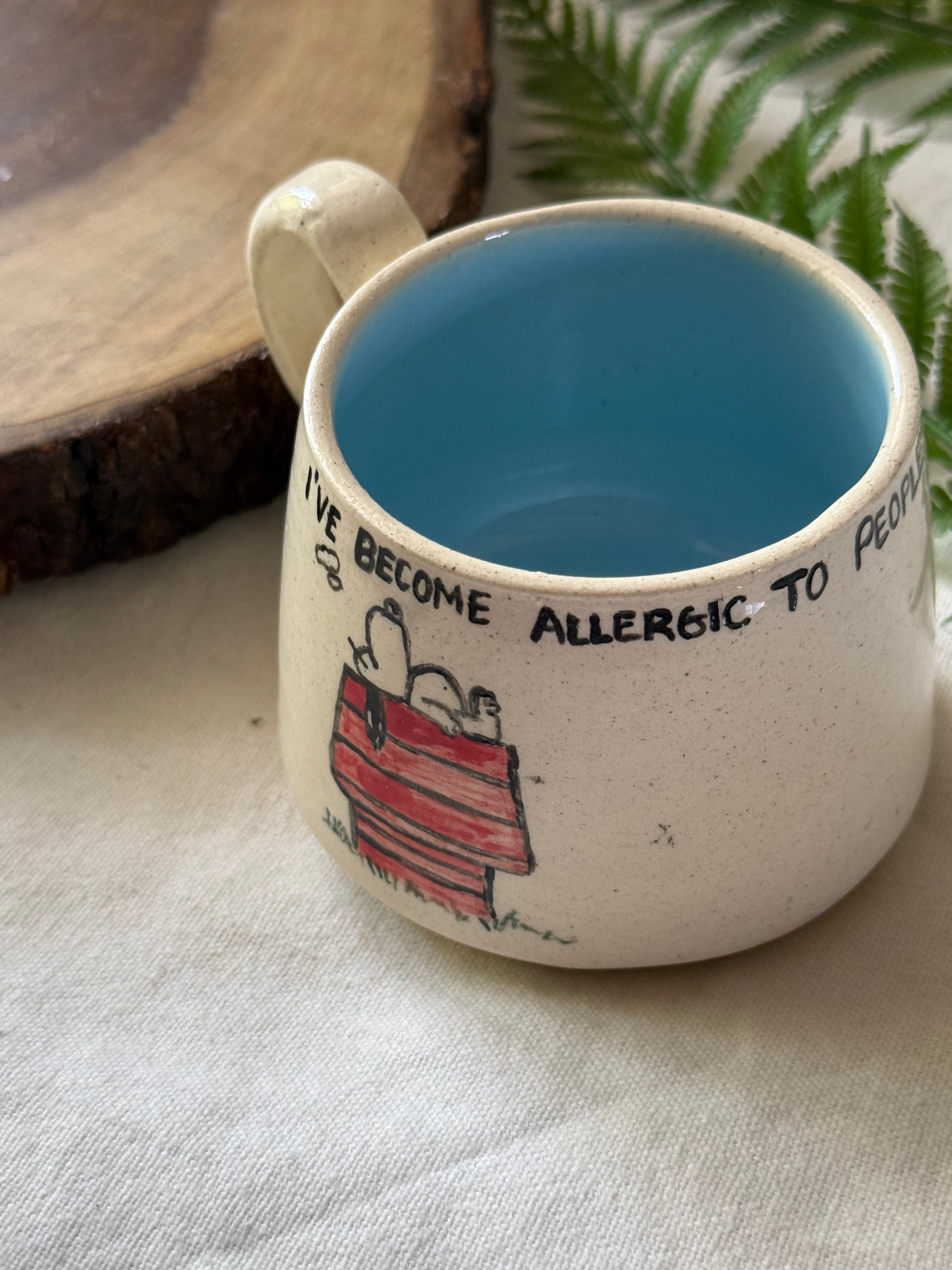 Snoopy Allergic to people Mug