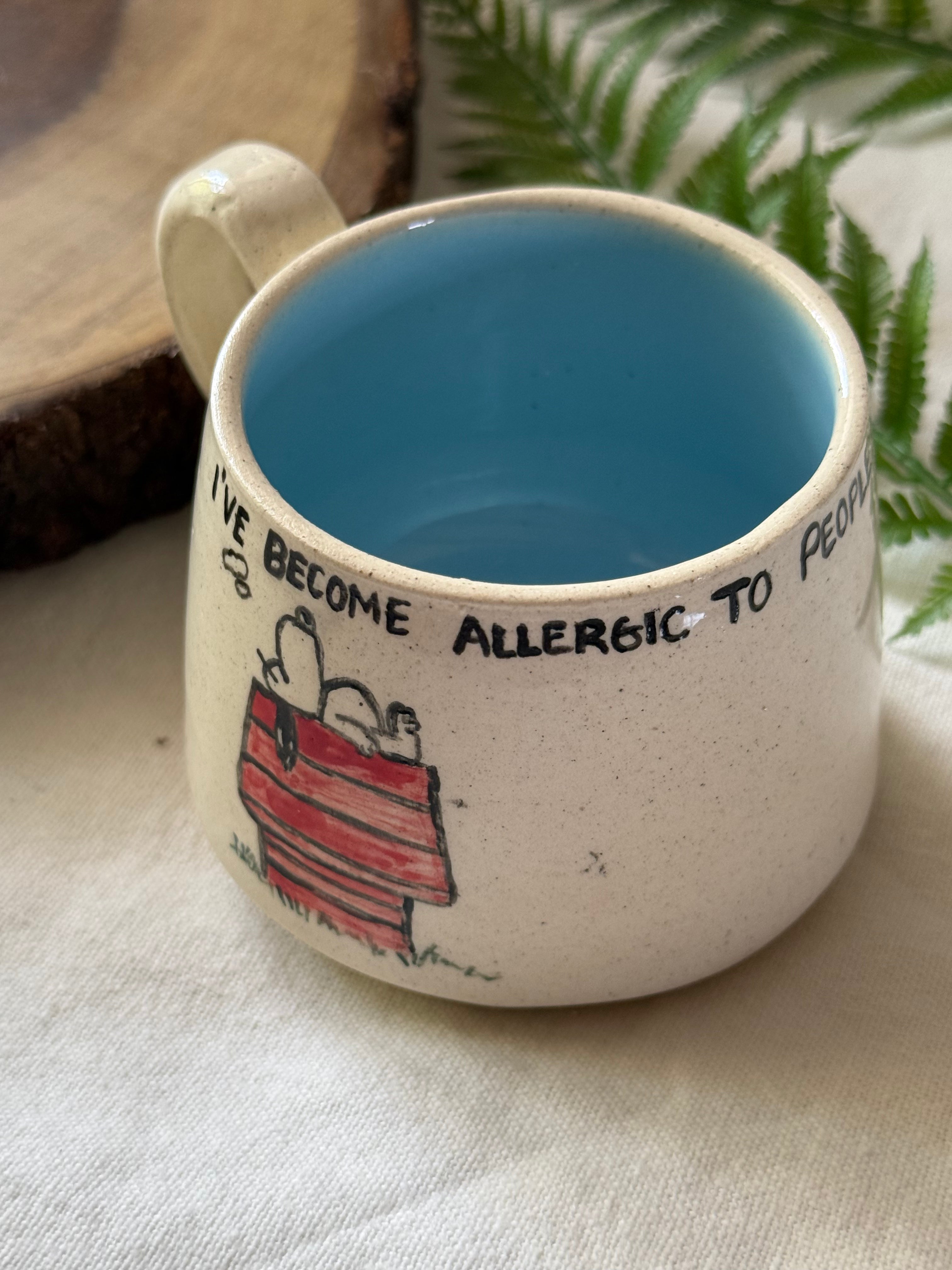 Snoopy Allergic to people Mug