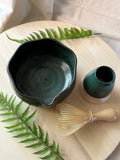 Woodland Matcha Bowl + Whisk holder set