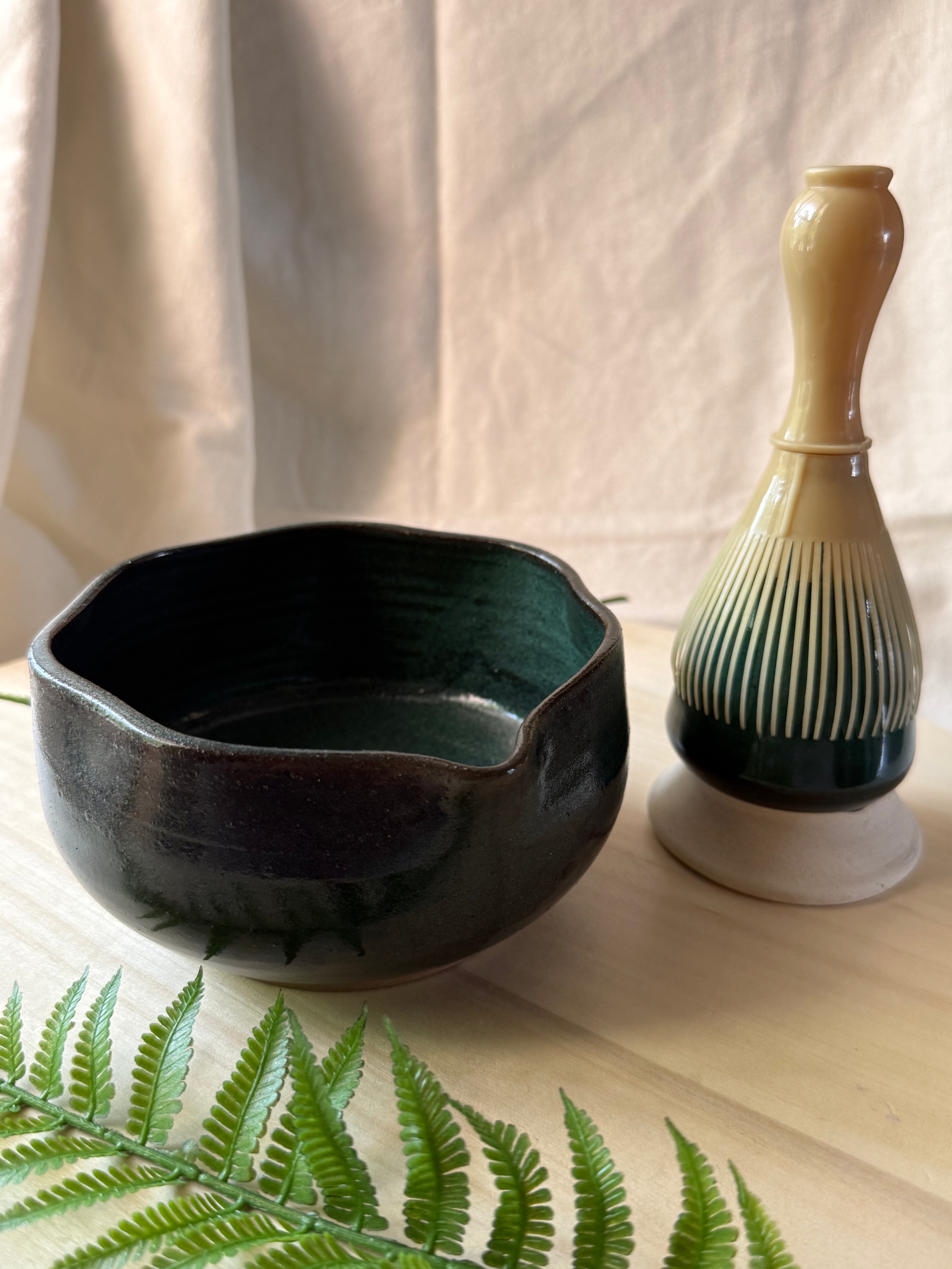 Woodland Matcha Bowl + Whisk holder set