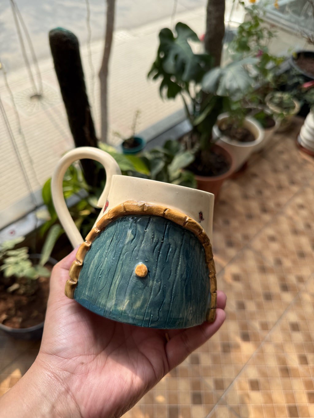 Handcrafted ceramic mug with a rustic glaze finish – SreeStudio