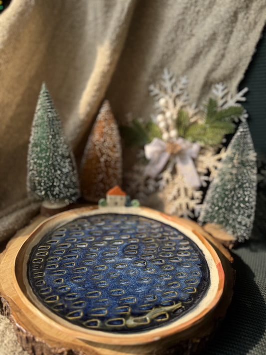 House by the lake platter
