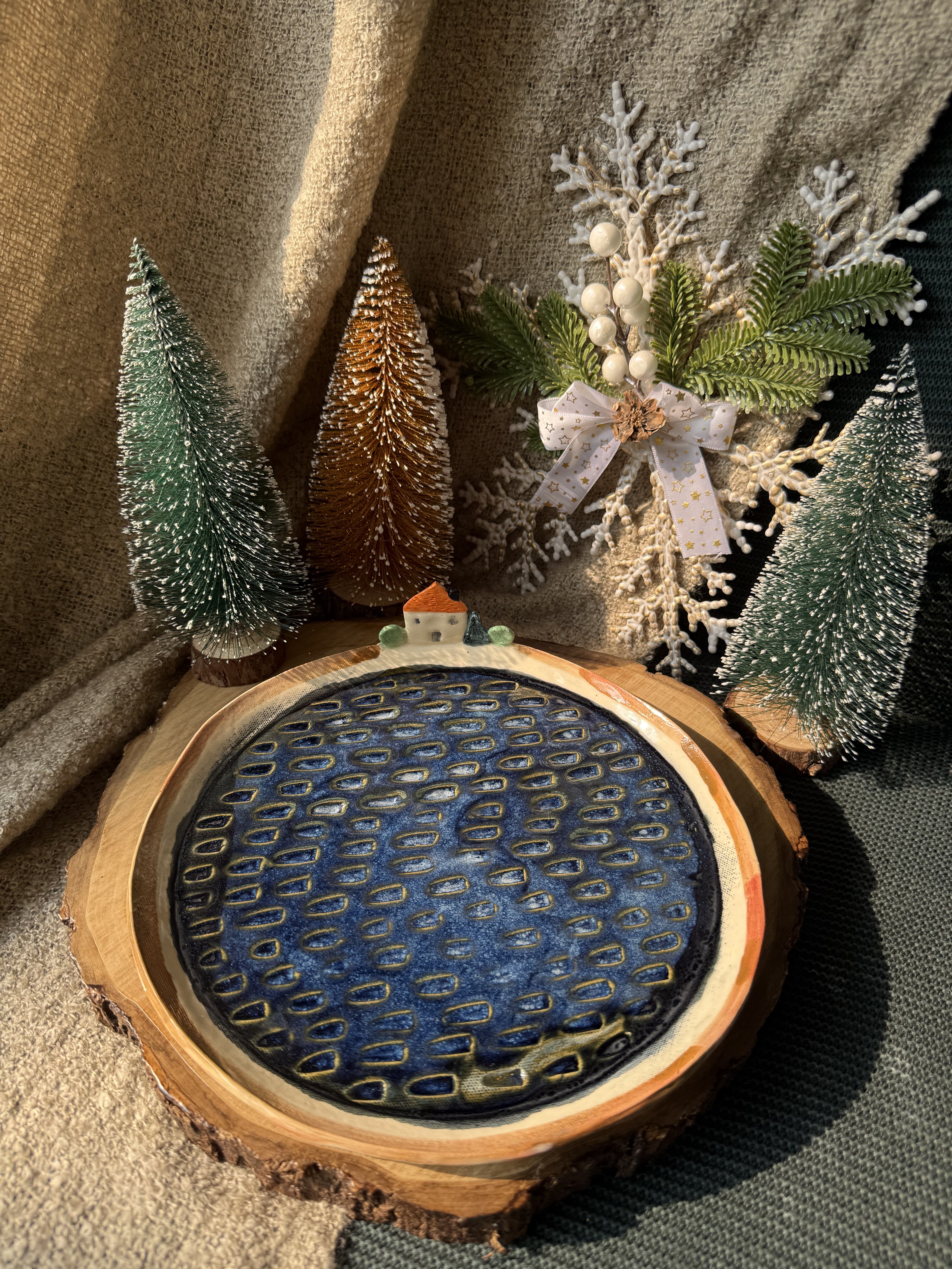 House by the lake platter