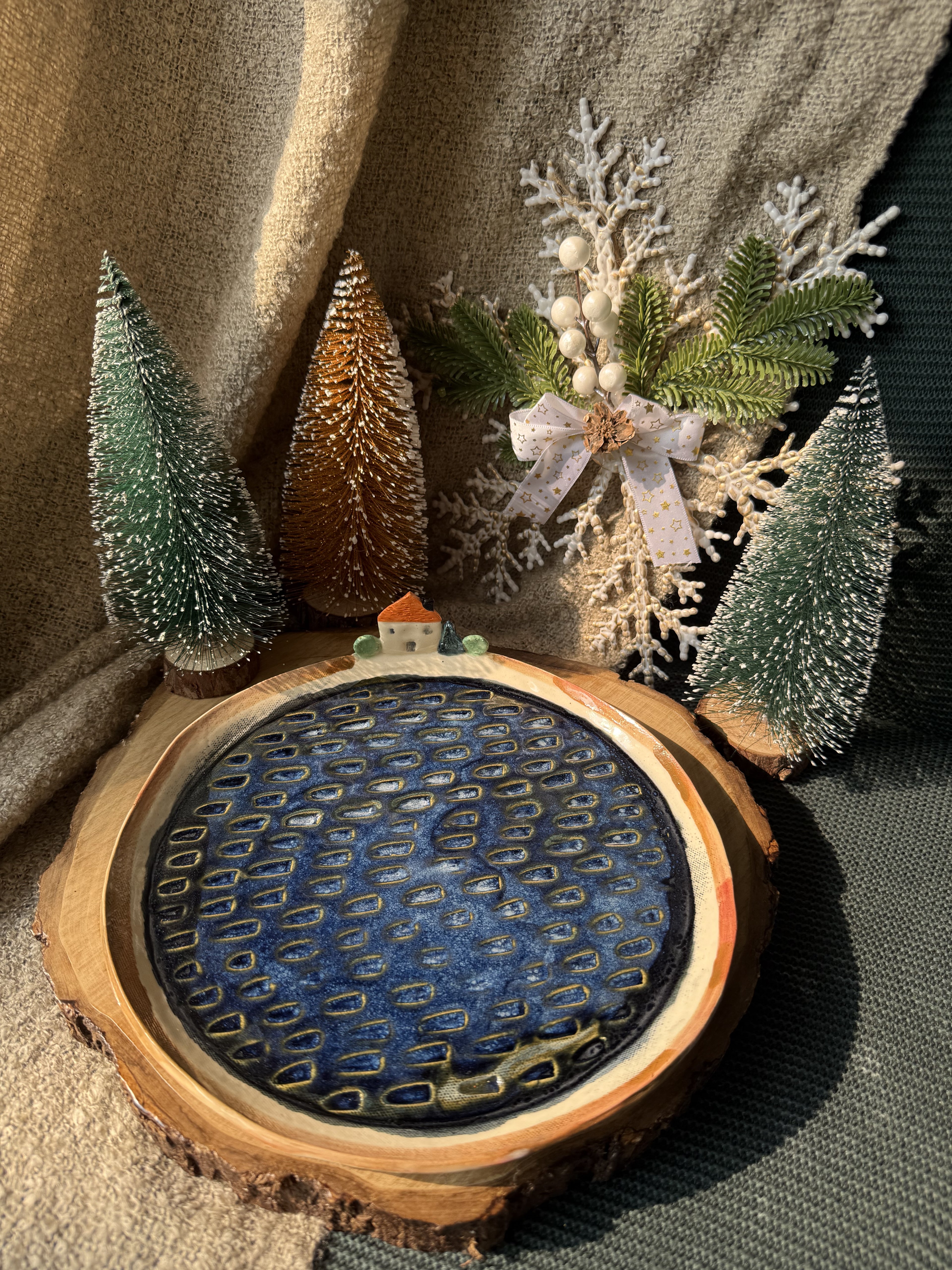 House by the lake platter