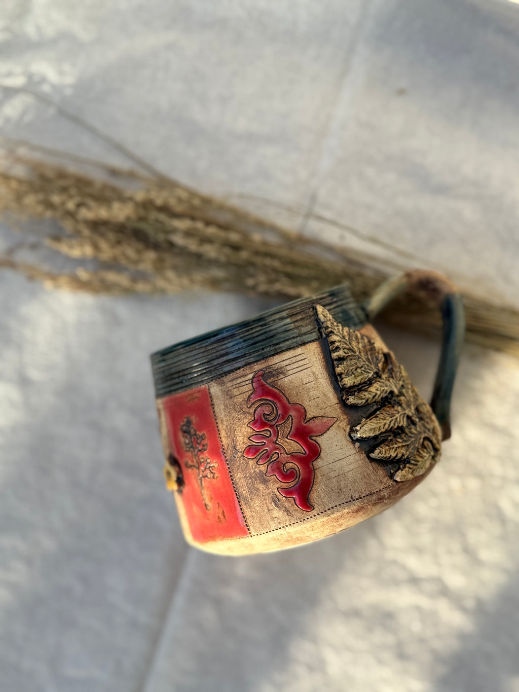 Rustic Leafy Mug
