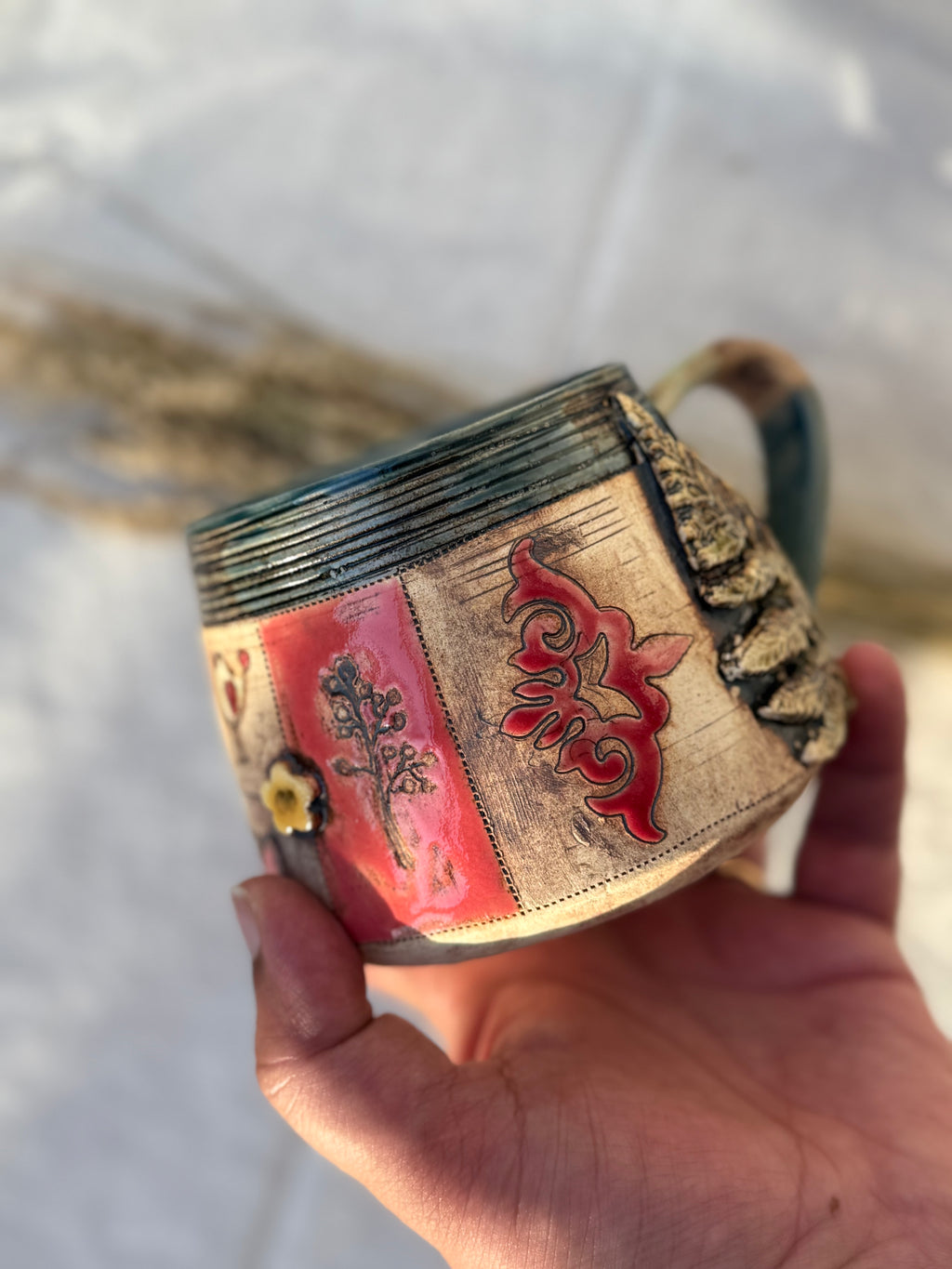 Rustic Leafy Mug